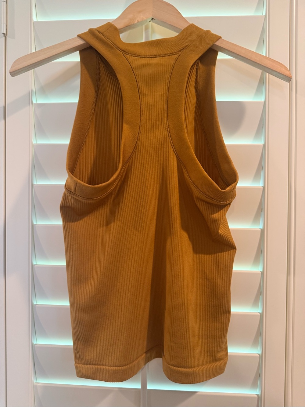 Athleta Ribbed High-Neck Tank Top in Mustard Gold - Picture 3 of 3